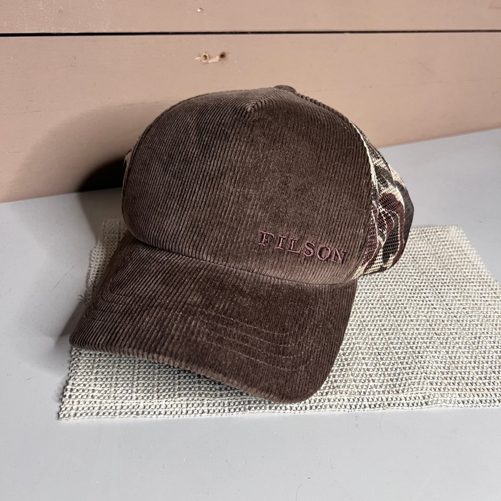 Filson Logger Mesh Cap Brown Corduroy Camo Snapback Hat 20051030 One Size